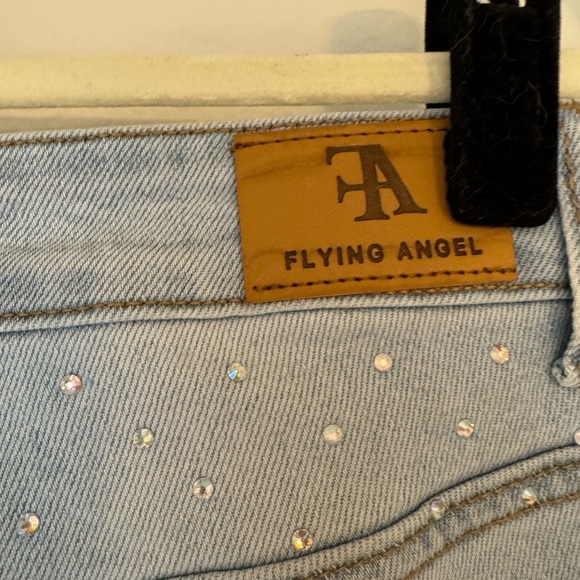 Flying Angel Rhinestone High Waist Straight Leg Jeans- Size 5/27 - Picture 8 of 11